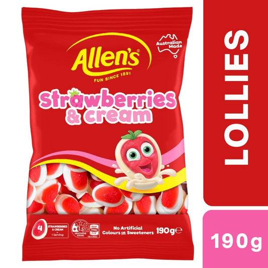 [Expiry: 03/2027] Allen's Strawberries & Cream Lollies 190g