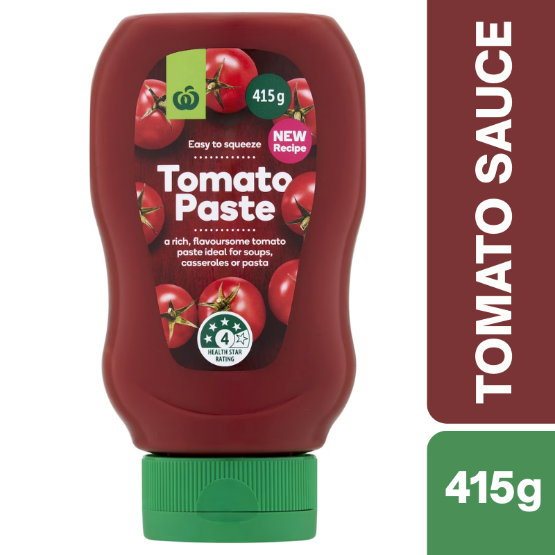 [Expiry Date: 12/05/2027] Woolworths Tomato Paste 415g