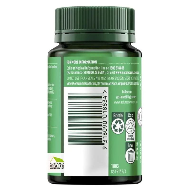 [Expiry: 08/2027] Nature's Own Vitamin B12 1000mcg 120 Tablets