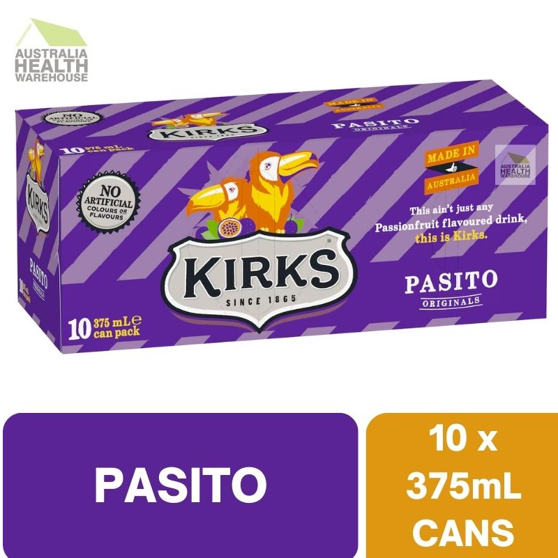 Kirks Pasito Soft Drink Cans - 10 x 375mL
