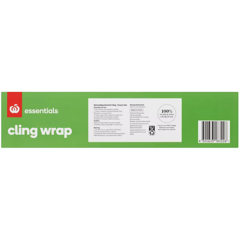 Woolworths Essentials Cling Wrap 300 Metres