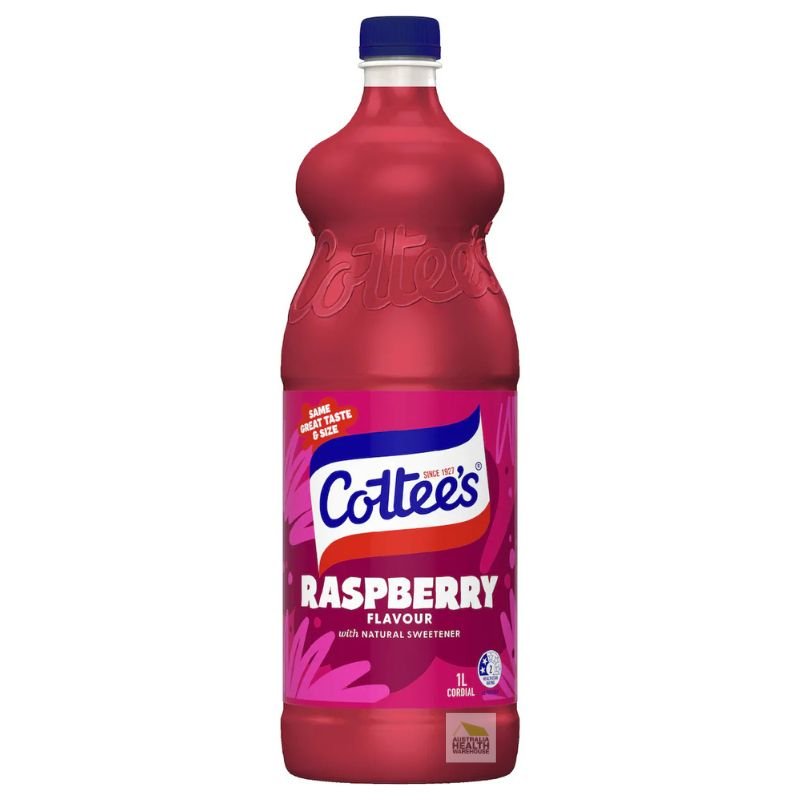 [Expiry: 07/10/2026] Cottee's Raspberry Cordial Bottle Raspberry 1 Litre
