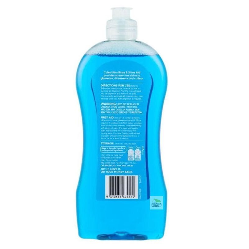Coles Ultra Rinse & Shine Aid 500mL