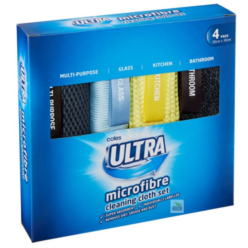 Coles Ultra Microfibre Cloth Set 4 Pack