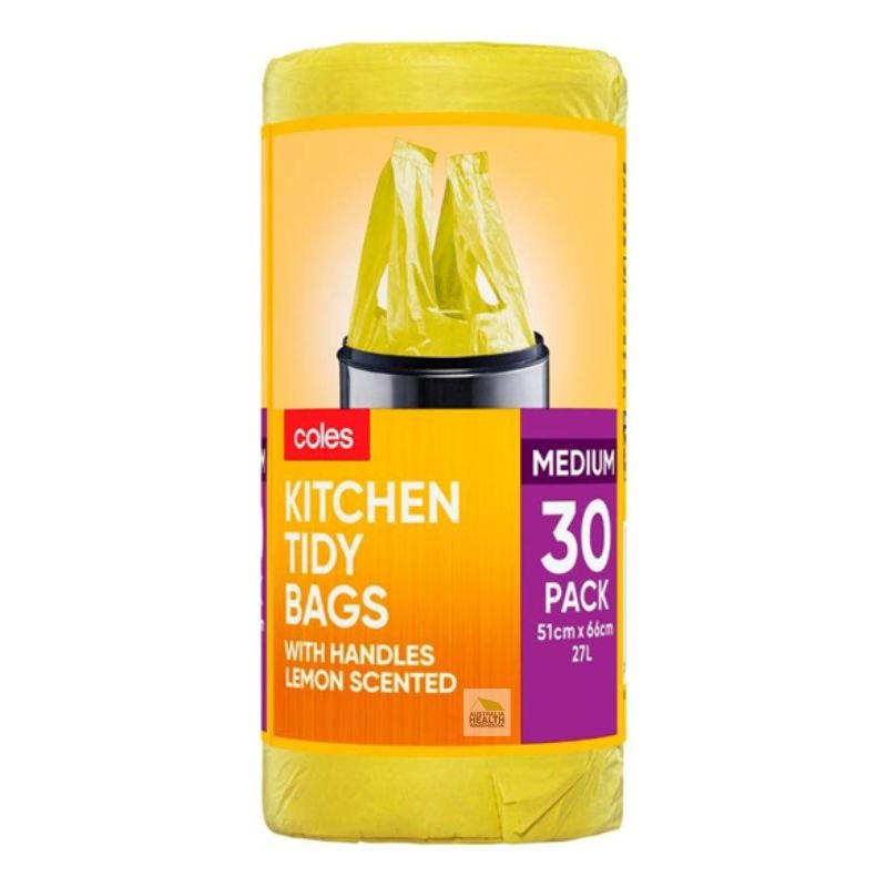 Coles Kitchen Tidy Bags Lemon Scented Medium 30 Pack