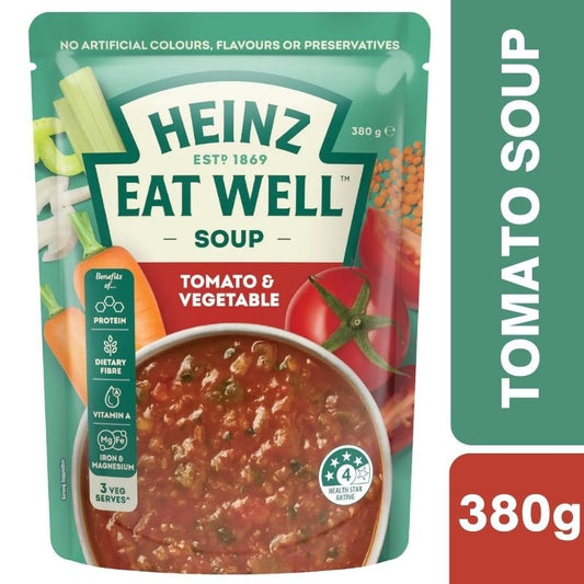 [Expiry Date: 23/02/2027] Heinz Eat Well Soup Pouch Tomato & Vegetable 380g