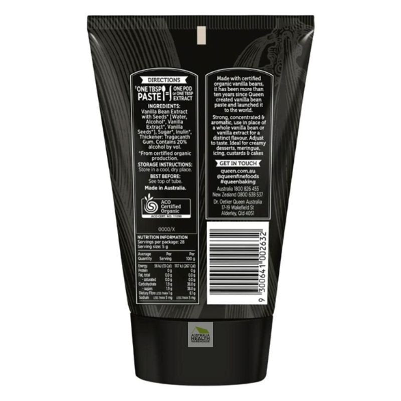 Queen Organic Vanilla Bean Paste 140g