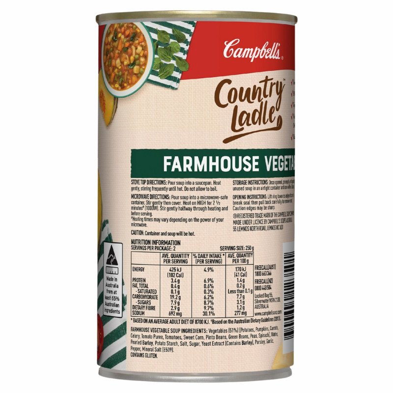 [Expiry Date: 29/01/2028] Campbell's Country Ladle Soup Can Farmhouse Vegetable 495g