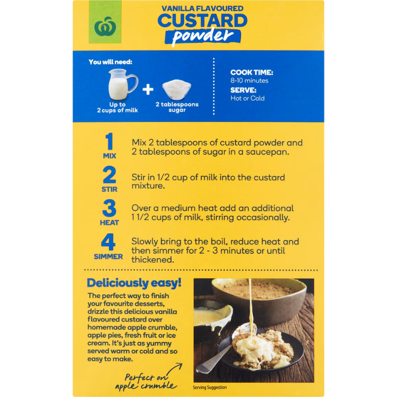 [Expiry: 07/07/2027] Woolworths Vanilla Custard Powder 300g