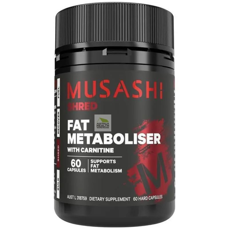 [Expiry: 03/2028]  Musashi Fat Metaboliser + Carnitine 60 Capsules