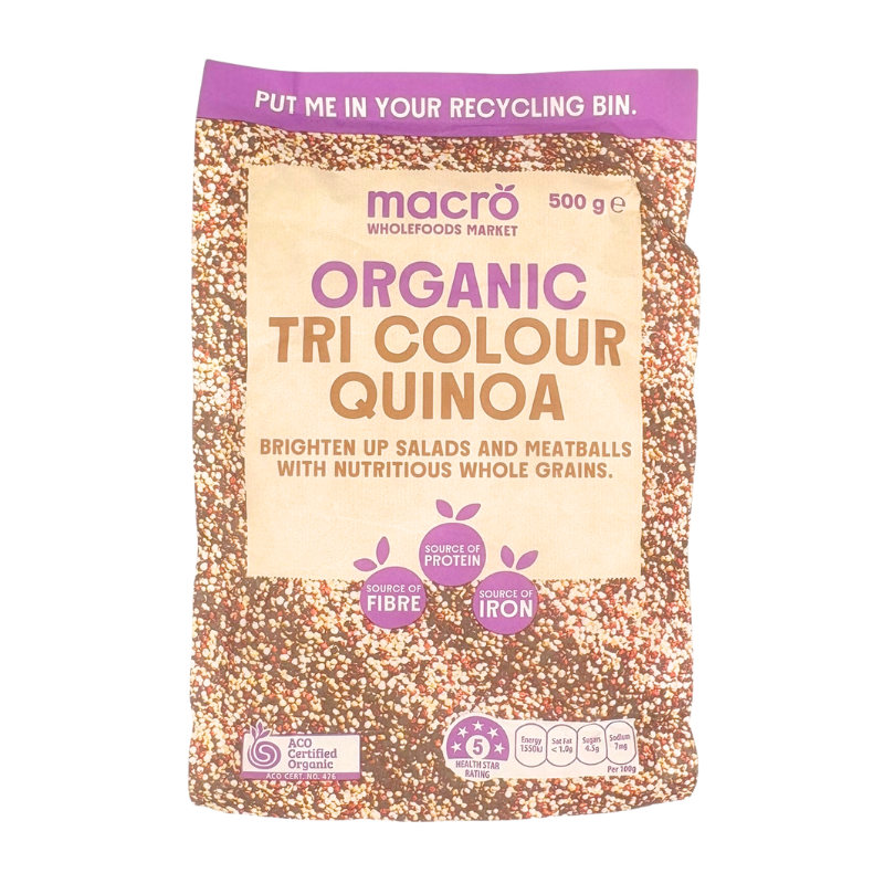 [Expiry: 16/09/2026] Woolworths Macro Organic Tri Colour Quinoa 500g