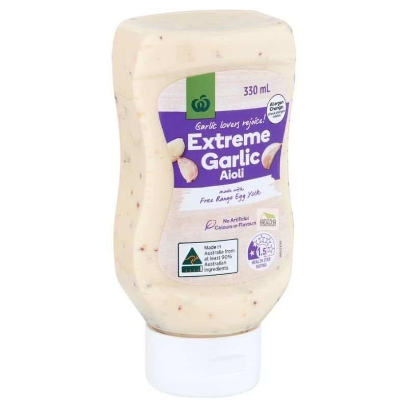 [Expiry: 01/2027] Woolworths Extreme Garlic Aioli 330mL
