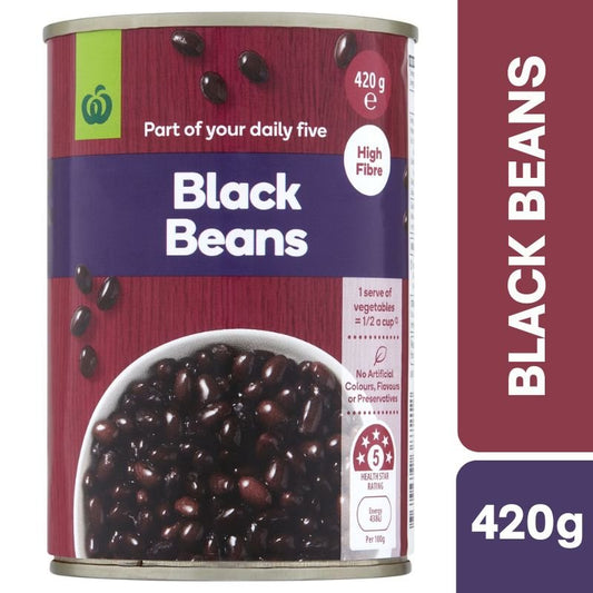 [Expiry Date: 03/10/2028] Woolworths Black Beans 420g|Oz Mart