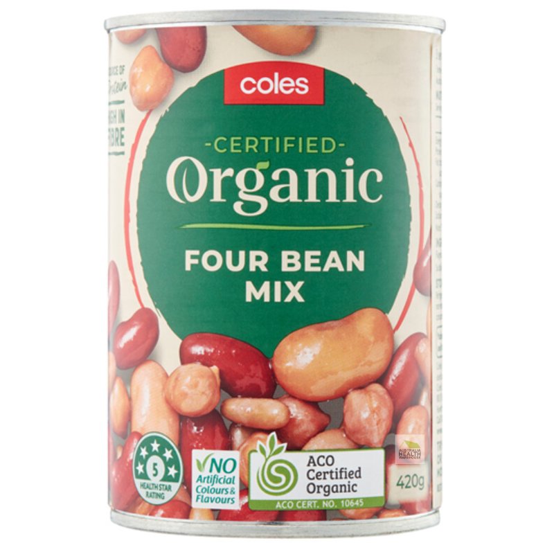 Coles Organic Four Bean Mix 420g