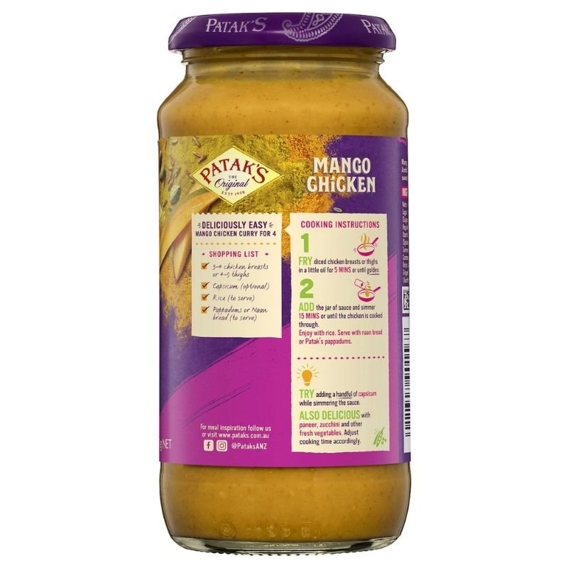 [Expiry: 04/2027] Patak's Mango Chicken Curry Sauce 450g