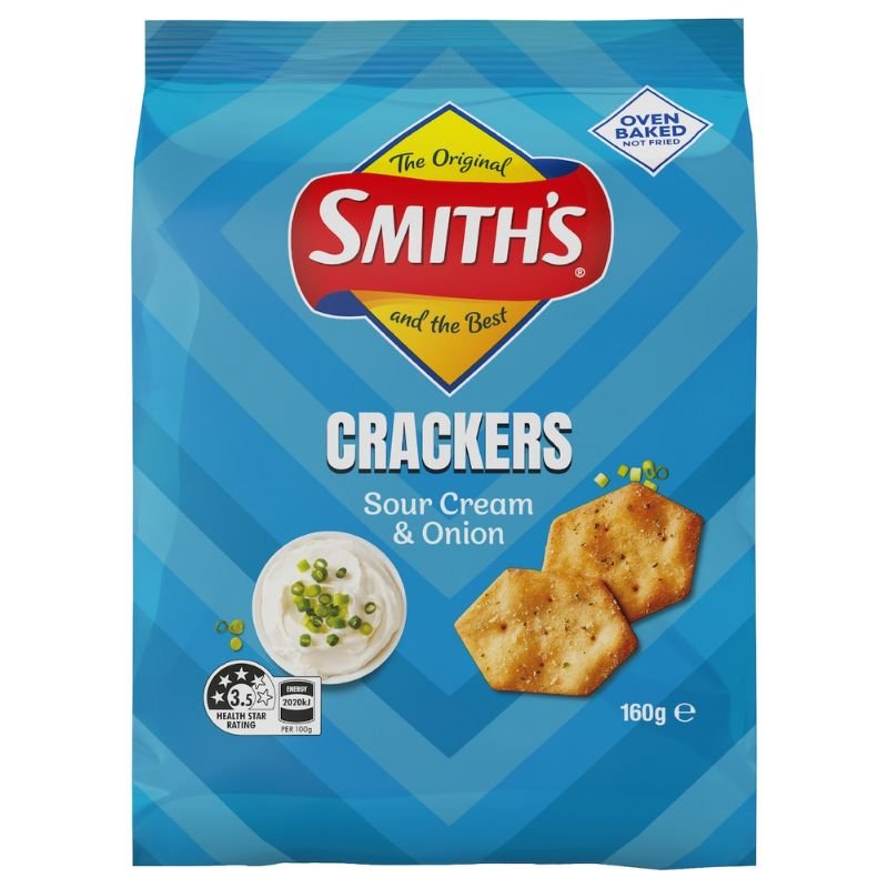 Smith's Crackers Sour Cream & Onion Snack 160g