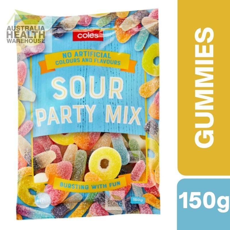[CLEARANCE Expiry Date: 30/04/2026] Coles Sour Party Mix Lollies 150g