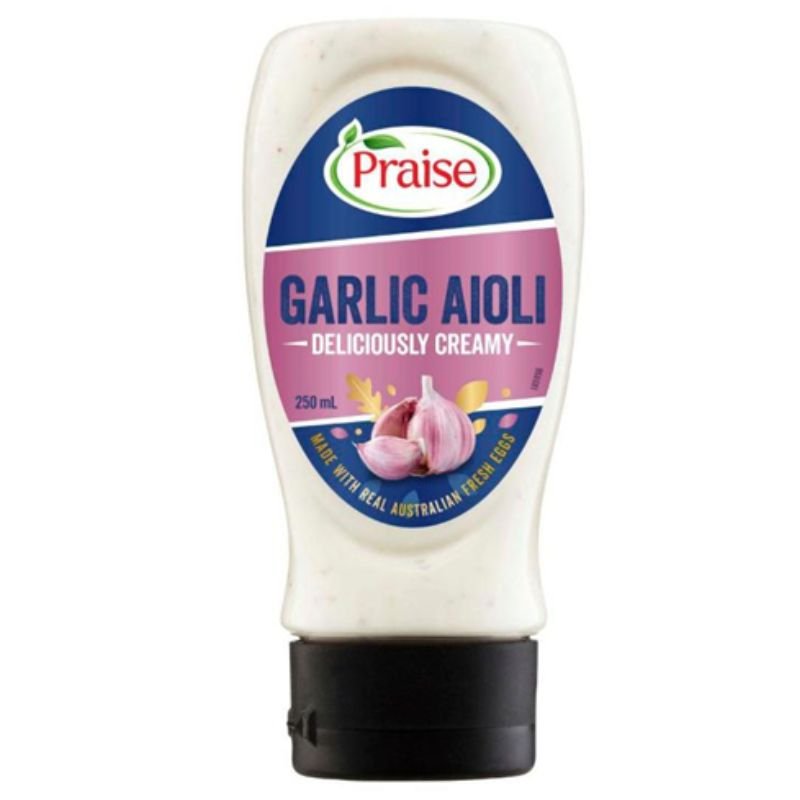 [Expiry Date: 08/01/2027] Praise Squeeze Garlic Aioli 250mL