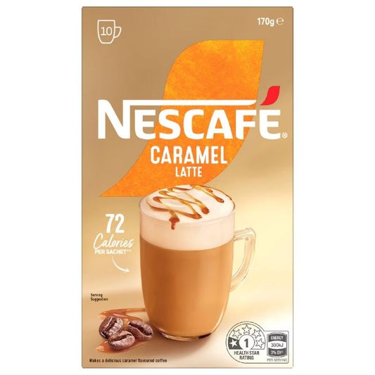 Nescafe Caramel Latte Coffee Sachets 10 Pack