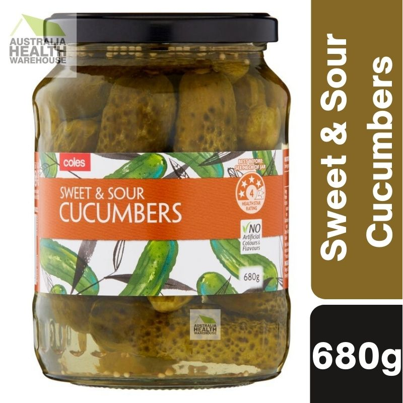 [Expiry Date: 14/07/2027] Coles Sweet & Sour Cucumbers 680g