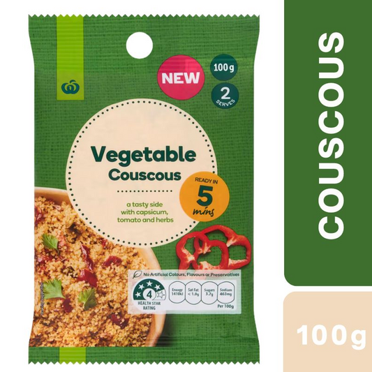 [CLEARANCE Expiry Date: 20/08/2026] Woolworths Vegetable Couscous 100g