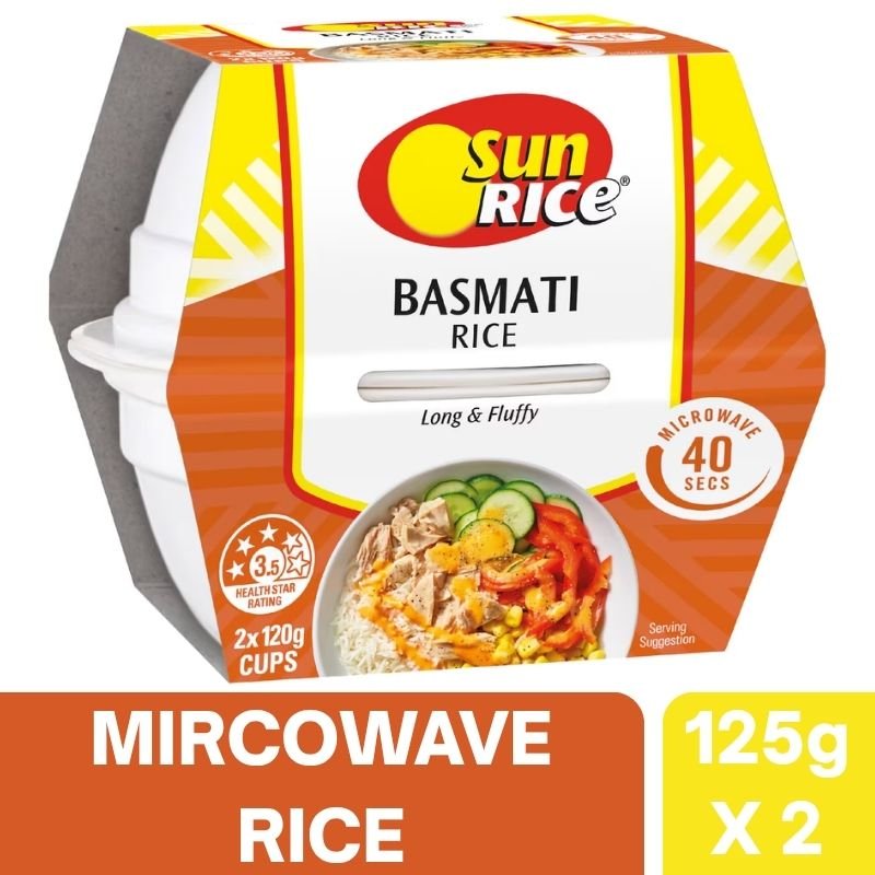 [Expiry Date: 20/03/2027] Sunrice Microwave Basmati Rice Cup 120g x 2 Pack