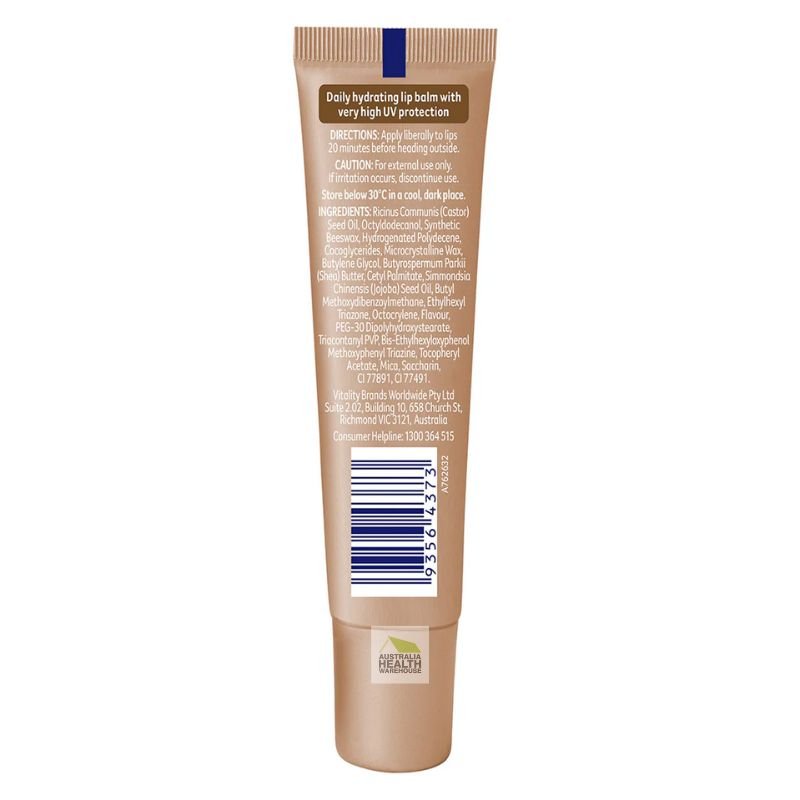 [Expiry: 08/2026] Cancer Council Lip Balm Vanilla SPF 50+ 15g