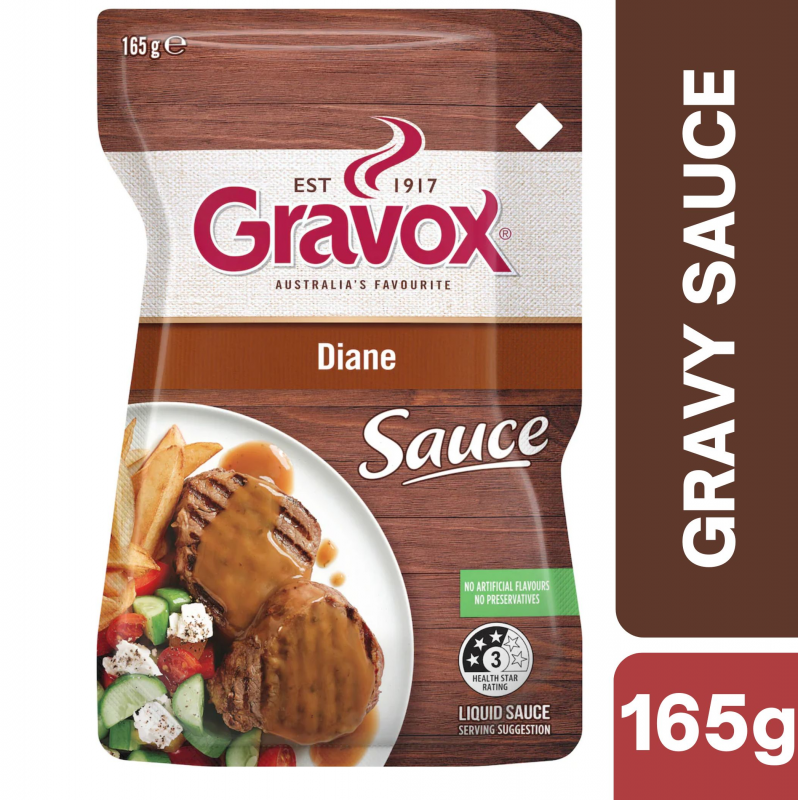 [CLEARANCE Expiry Date: 30/09/2026] Gravox Diane Sauce Liquid Pouch 165g