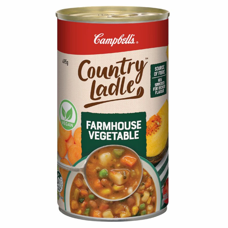 [Expiry Date: 29/01/2028] Campbell's Country Ladle Soup Can Farmhouse Vegetable 495g