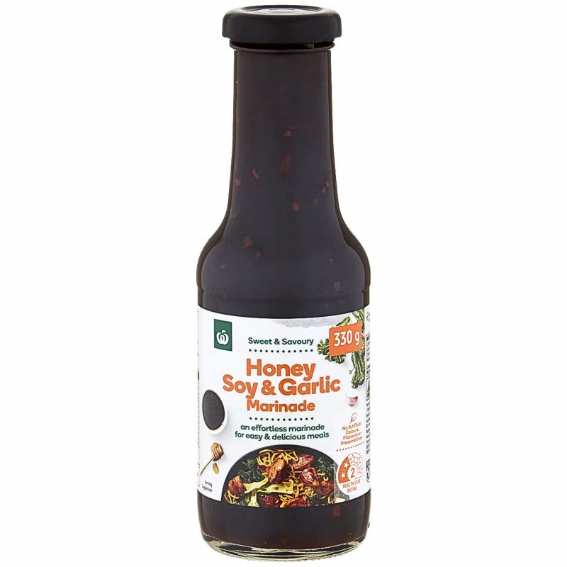 [Expiry: 08/01/2027] Woolworths Honey Soy & Garlic Marinade 330g