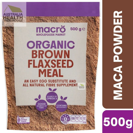 [CLEARANCE Expiry: 15/06/2026]  Woolworths Macro Organic Brown Flaxseed Meal 500g