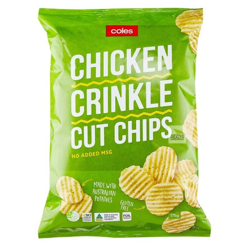 Coles Crinkle Cut Potato Chips Chicken 175g