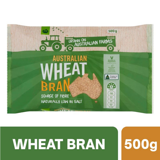 [CLEARANCE Expiry:21/07/2026] Woolworths Australian Wheat Bran 500g