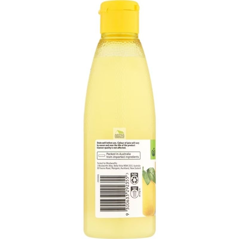 [Expiry Date:06/11/2026] Woolworths Lemon Juice 250mL