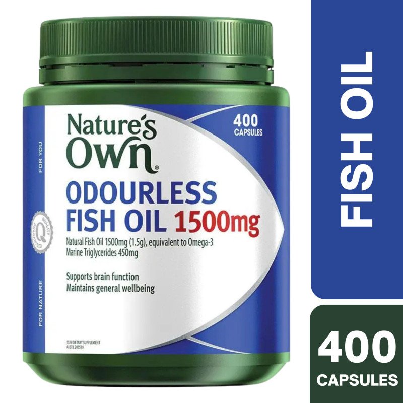 [Expiry: 08/2028] Nature's Own Odourless Fish Oil 1500mg 400 Capsules