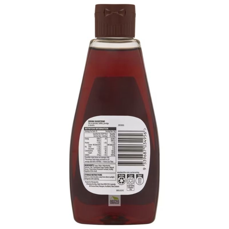 [Expiry Date: 16/10/2027] Woolworths Maple Flavoured Syrup 375g | Oz Mart