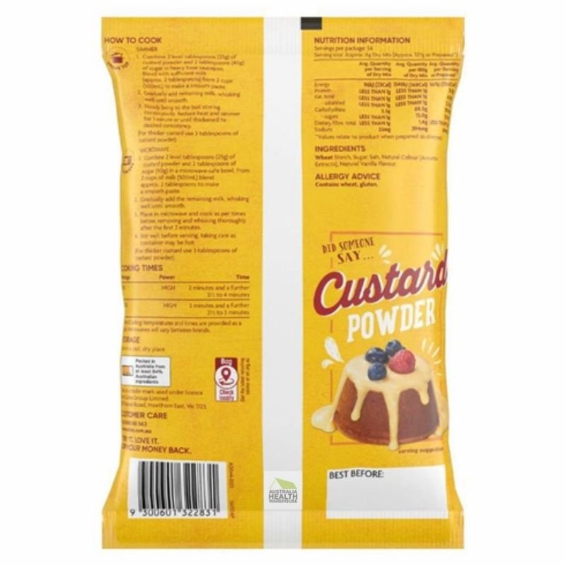 [Expiry Date: 28/10/2026] Coles Custard Powder 350g