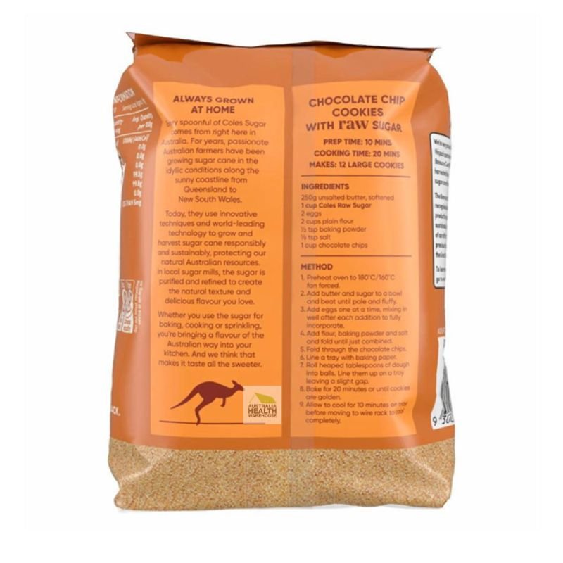 [Expiry Date: 13/08/2027]  Coles Australian Raw Sugar 1kg