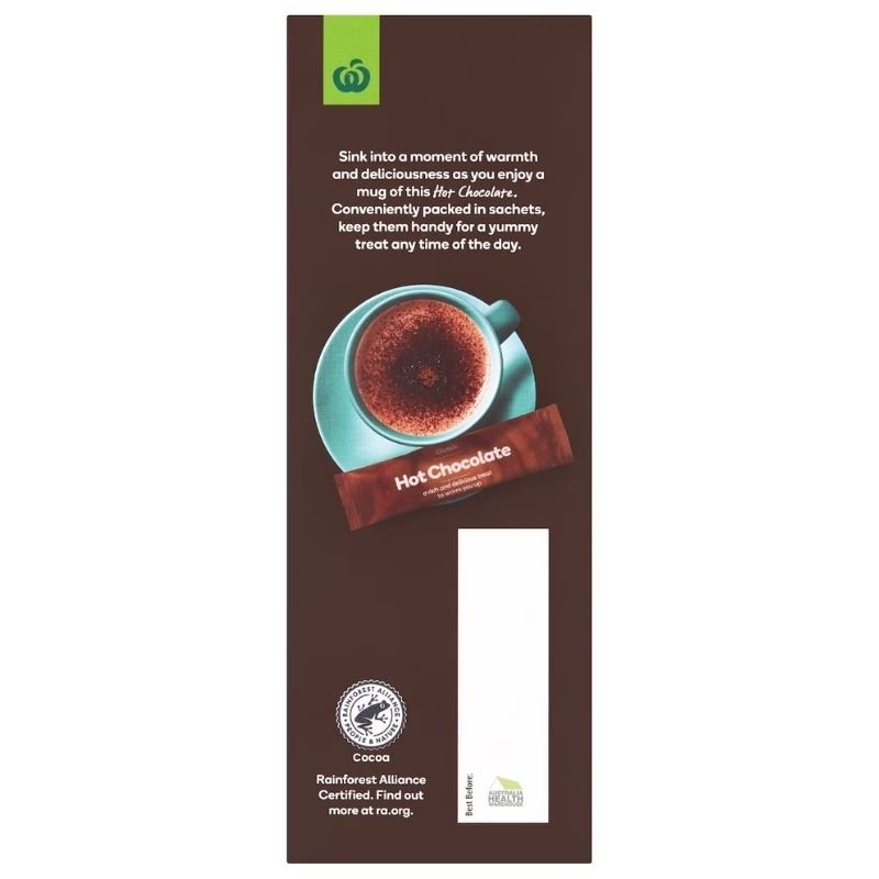 [Expiry Date: 17/03/2027]  Woolworths Hot Chocolate 10 Pack
