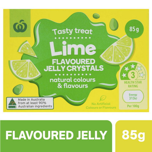 [CLEARANCE Expiry Date: 21/08/2026] Woolworths Jelly Lime 85g