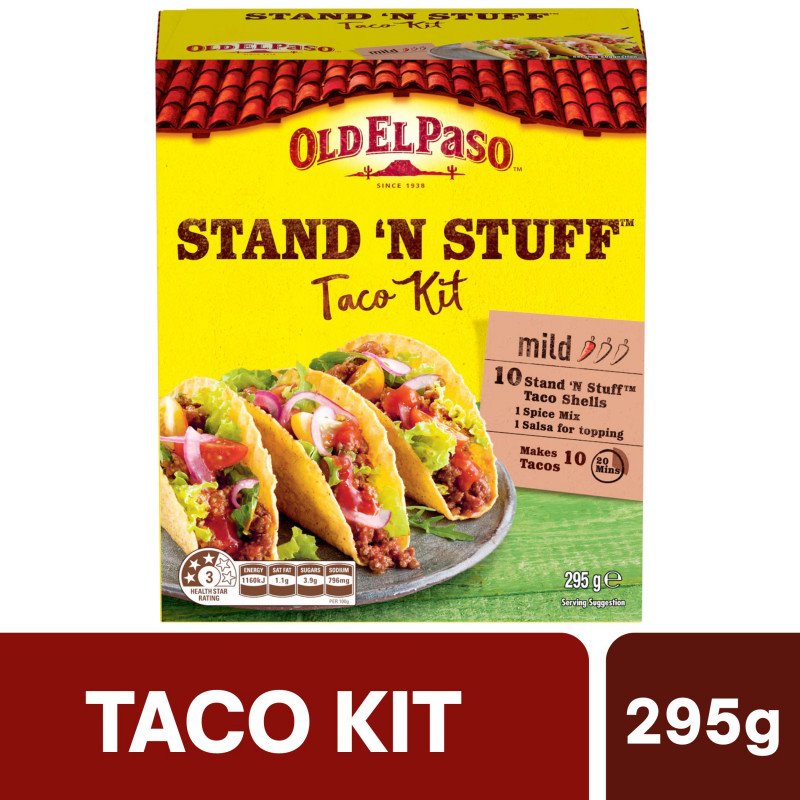 [Expiry Date: 02/03/2027] Old El Paso Stand 'N Stuff Taco Kit Mexican Style 295g