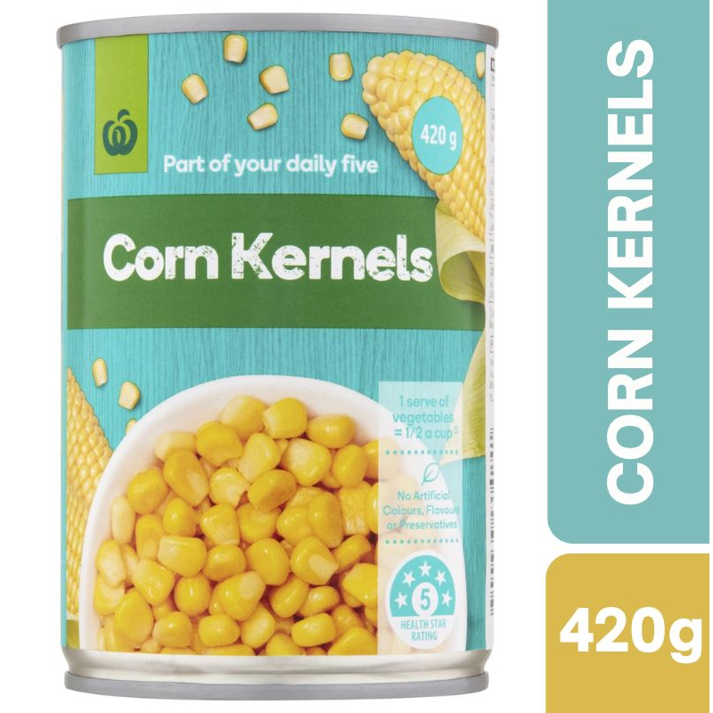 [Expiry: 30/04/2027] Woolworths Corn Sweet Kernels 420g |Oz Mart