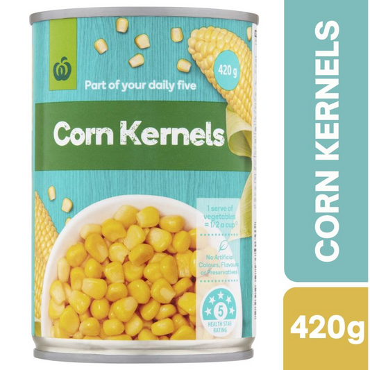[Expiry: 30/04/2027] Woolworths Corn Sweet Kernels 420g |Oz Mart
