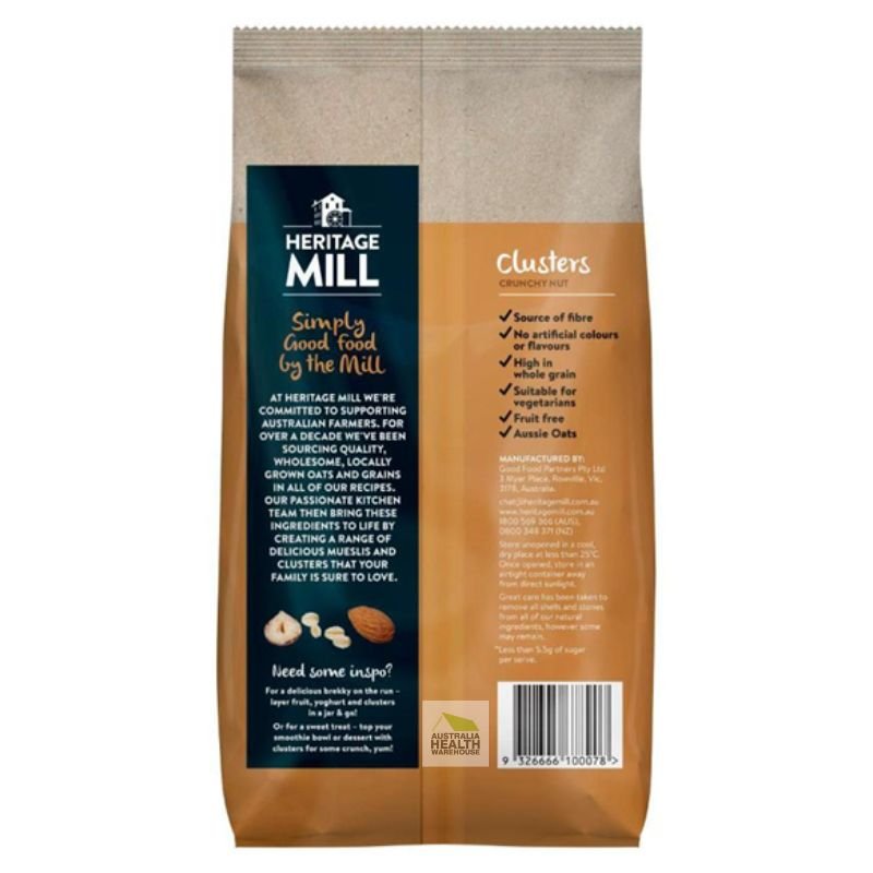 [Expiry Date: 28/05/2026] Heritage Mill Clusters Crunchy Nut 750g