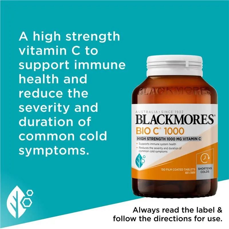 [Expiry: 02/2028] Blackmores Bio C 1000mg 150 Vitamin C Tablets
