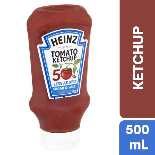 [Expiry Date: 01/02/2027]  Heinz Tomato Ketchup 50% Less Sugar & Salt 500mL