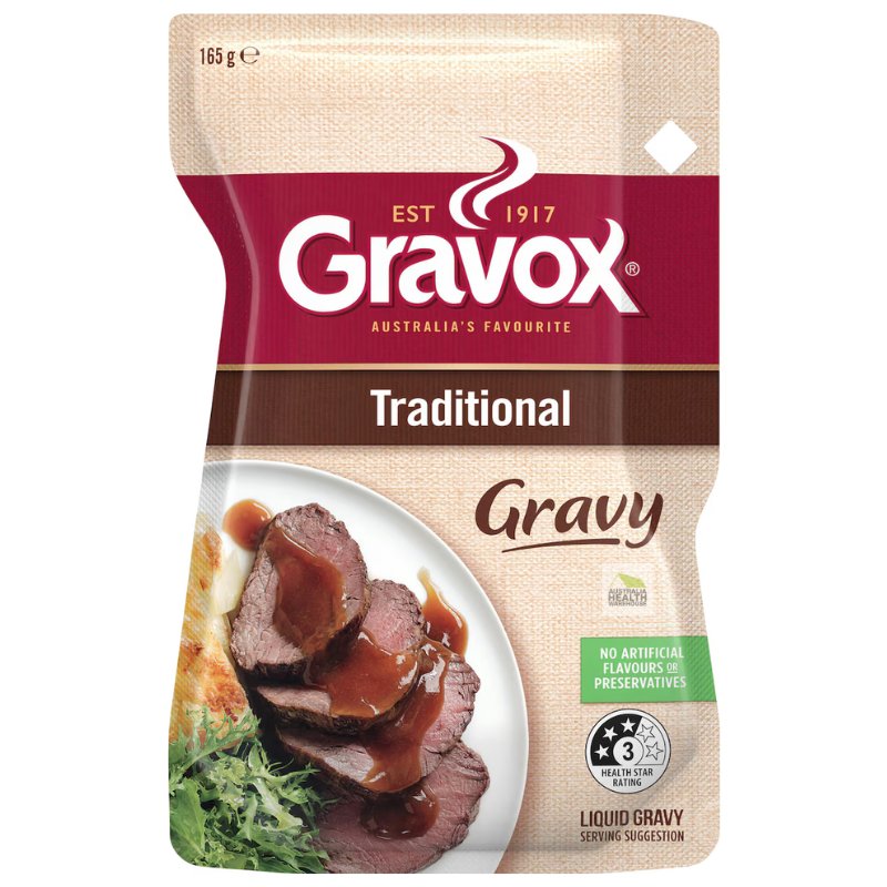 [Expiry Date: 01/08/2027] Gravox Traditional Gravy Liquid Pouch 165g