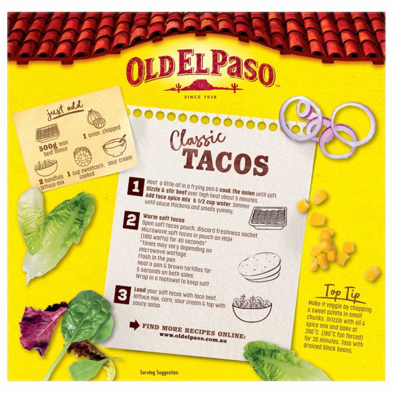 [Expiry Date: 29/03/2027] Old El Paso Soft Taco Dinner Kit Mexican Style 405g