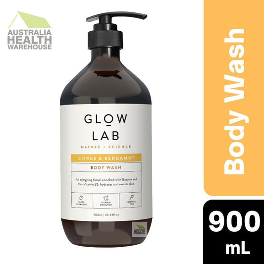 [DAMAGE BOTTLE Expiry: 11/2026] Glow Lab Citrus & Bergamot Body Wash 900mL