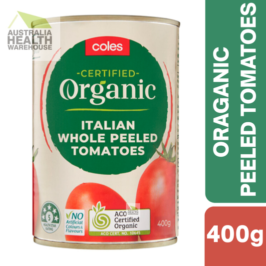 Coles Organic Italian Whole Peeled Tomatoes 400g